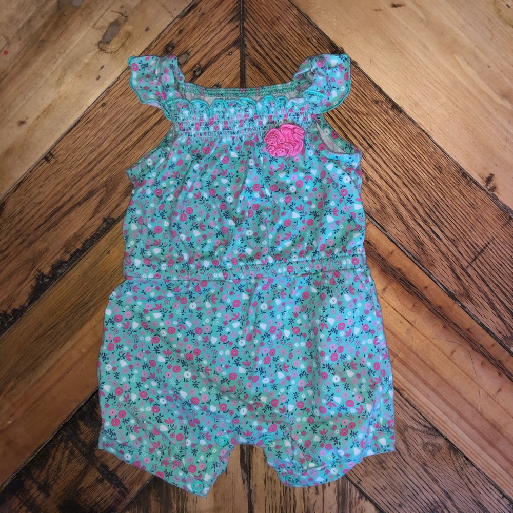 Carters blue floral romper